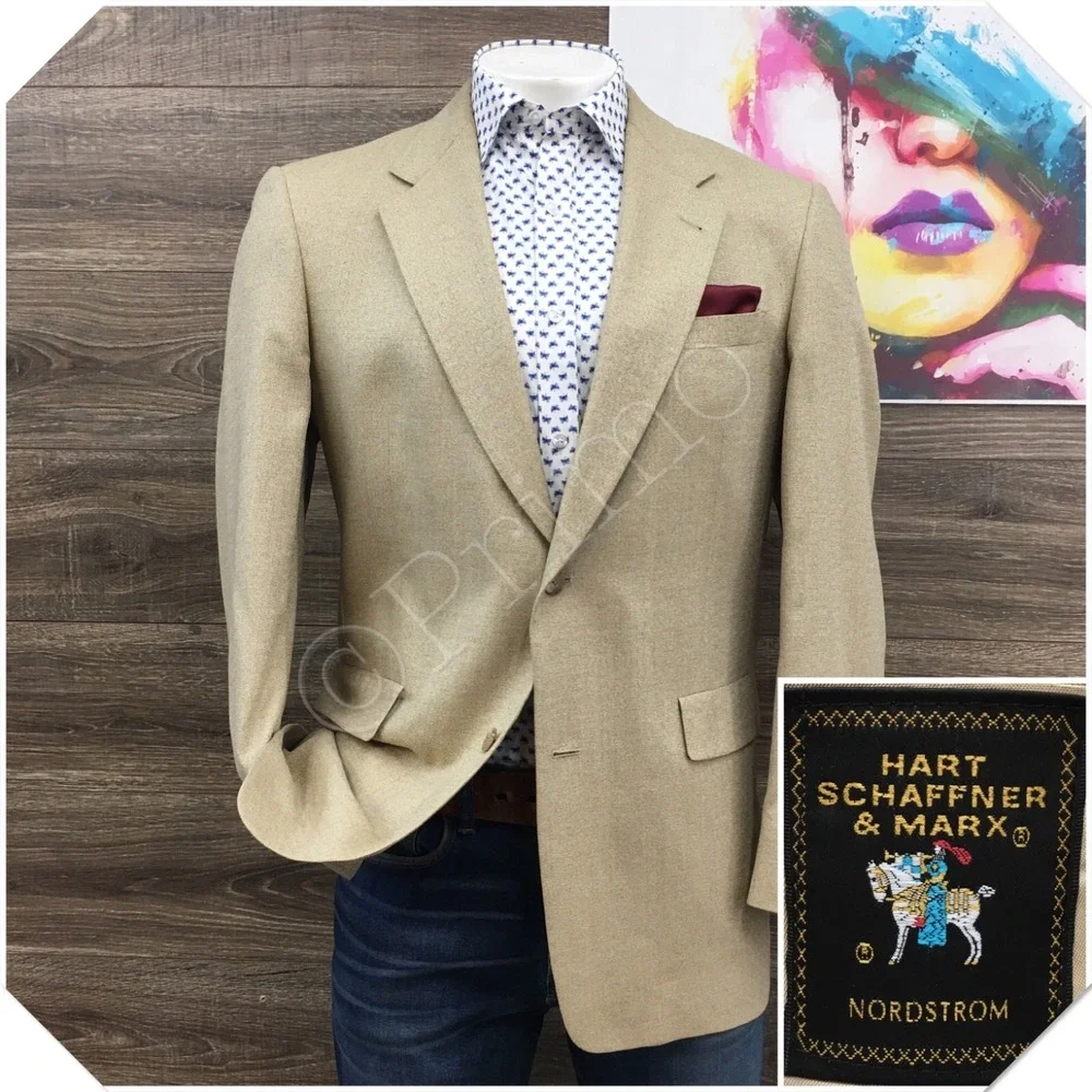 VINTAGE HART‎ SCHAFFNER Mens Wool Silk Blazer Sport Coat Casual Jacket 42L Suit